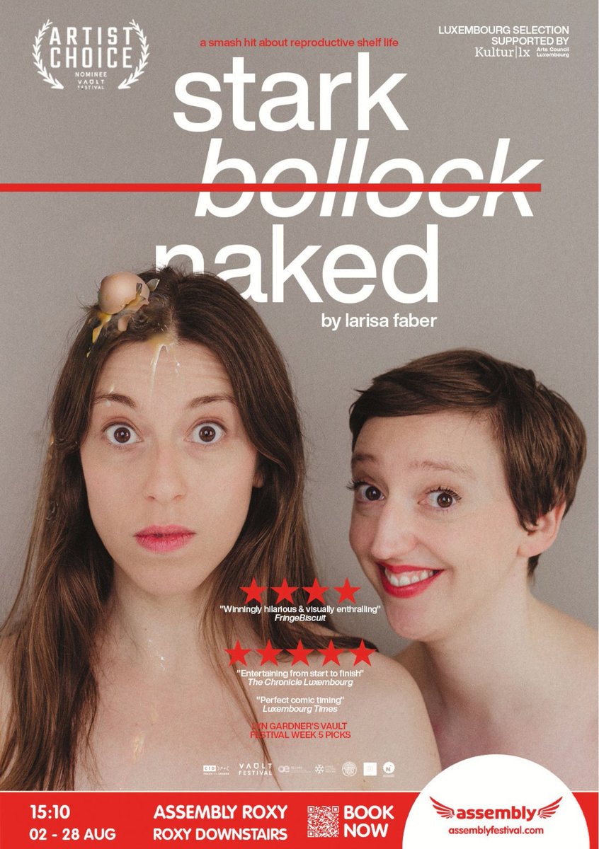 martynazuzu's tweet photo. @DirtyLaundry_23 Hello Ella!

Come visit us at Assembly Roxy! #starkbollocknaked is an international show about ageing ovaries and what to do with them? Can women have it all ot is  it game ovaries?! 🥚⏰👀 https://t.co/BN0a5ZUteW