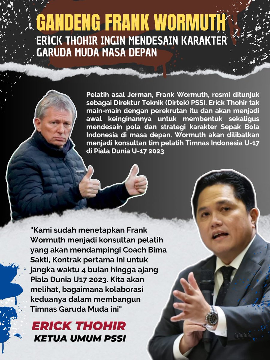 friday26066822's tweet photo. Keseriusan pak Erick mematengkan langkah timnas muda kita tidak kaleng kaleng Garuda Masa Depan

#FrankWormuth https://t.co/obKmCVDhFy