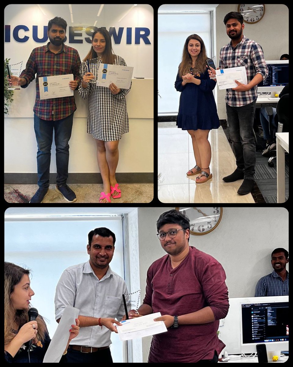 icubes_wire's tweet photo. At iCubesWire, we believe in honoring those whose work speaks for itself.  Here are the happy faces of those who got rewarded for the last quarter!

#HappyFaces #QuarterlyAwards #EmployeeRecognition #HardWork #TeamEffort #AchievementUnlocked #Rewards #iCubesWire https://t.co/3ozQIH6lpU