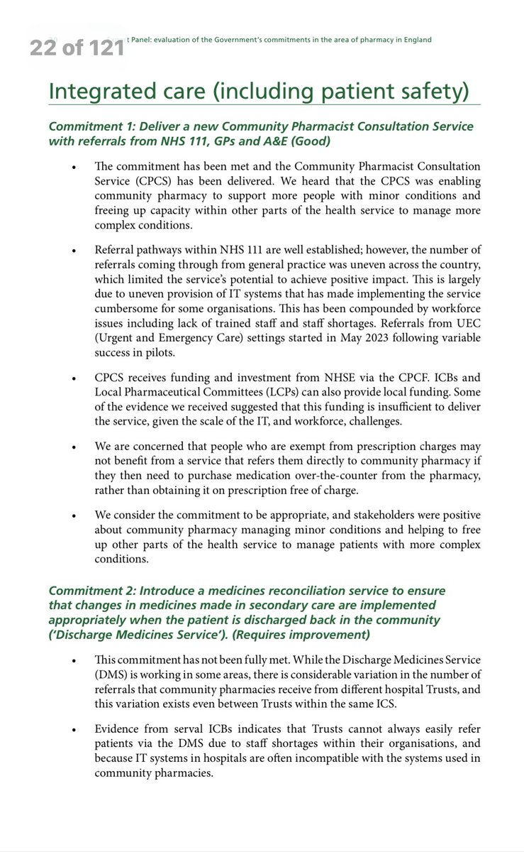ParkeAileen's tweet photo. Evaluation of the Government’s progress against policy commitments in the area of pharmacy in England ⤵️
#CommunityPharmacy
#HospitalPharmacy
#ExtendedServices
#IntegratedCare
#Workforce https://t.co/ONSIWVsrSJ