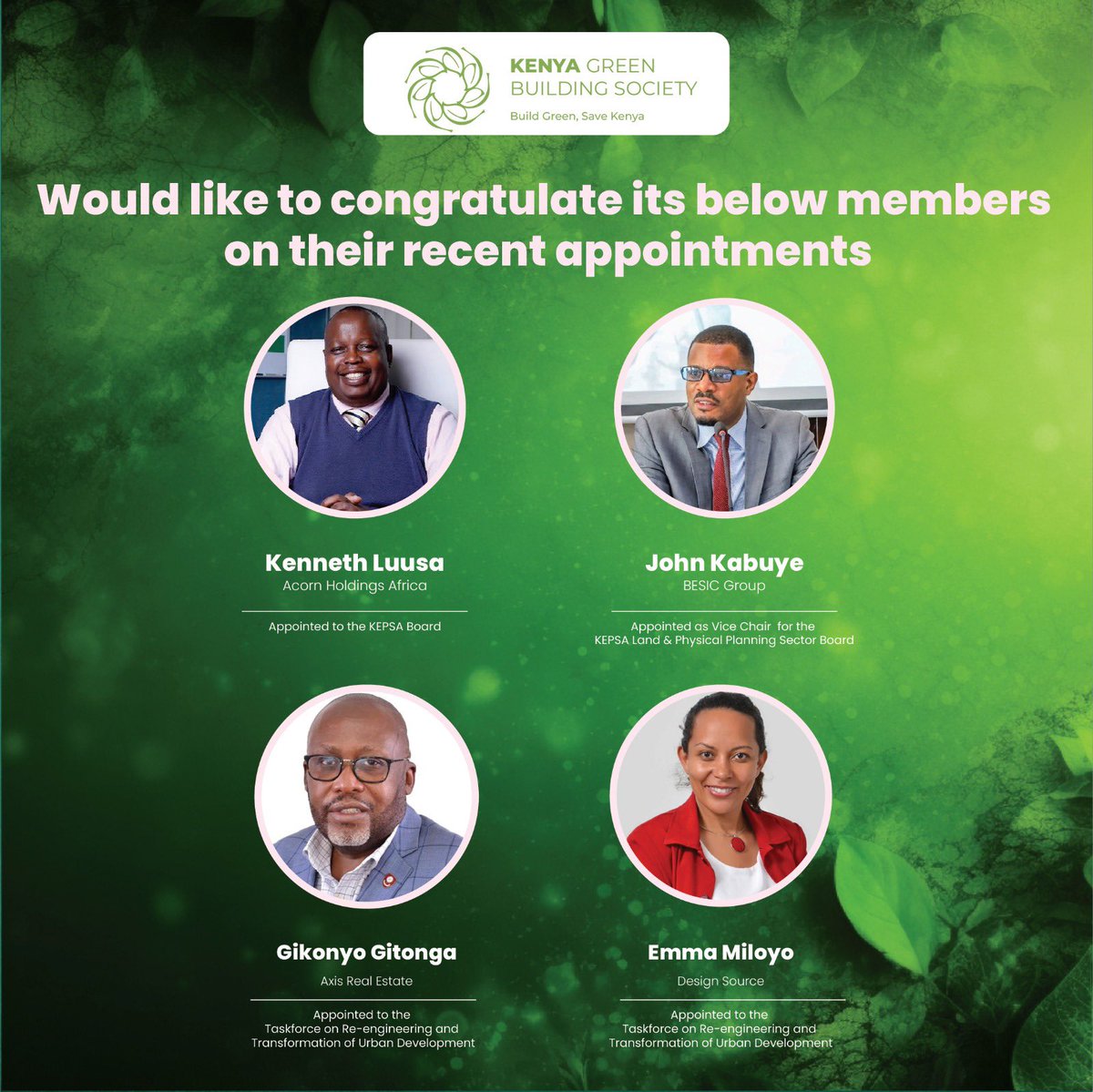 Congratulations to our KGBS members!🎉

#JengaGreenNaKGBS