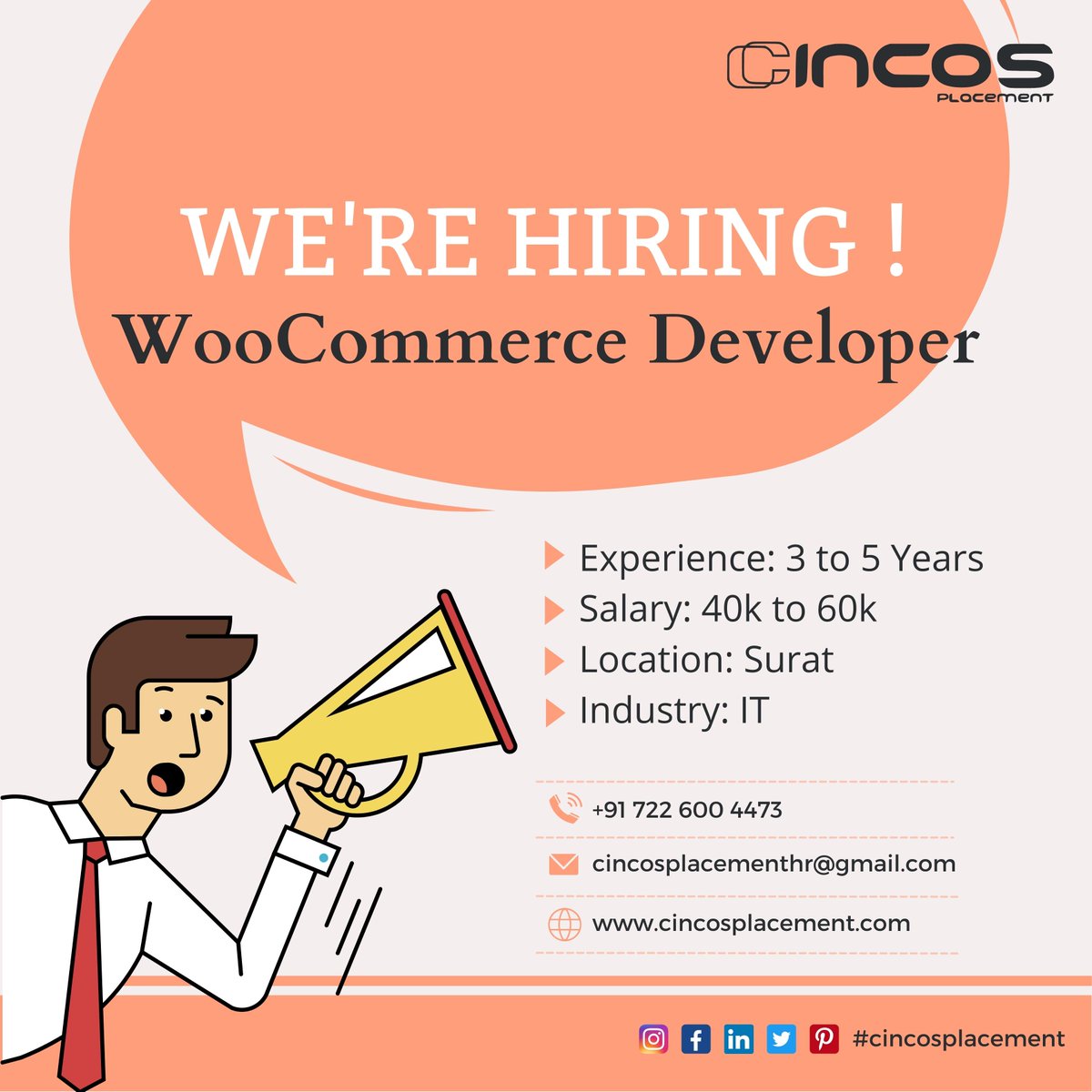 cincosplacement's tweet image. 🛍️💻 Exciting Opportunity for WooCommerce Developers! 🚀 Join us and shape the future of online shopping today!

Person : Sumit Yadav
Phone : +91 7226004473

#WooCommerceDeveloper #eCommerceTech #JobOpportunity #BestITPlacementAgenciesInSurat #BestITPlacementConsultancyInSurat