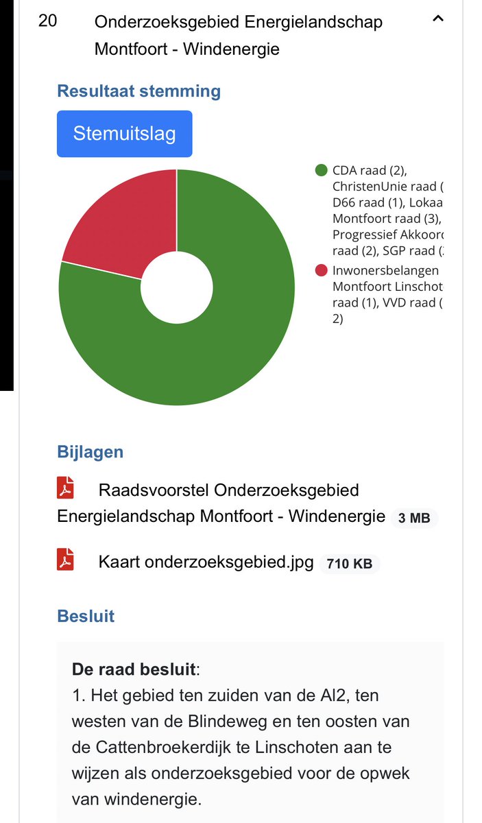 Op 3 juli stemde <a href="/raadmontfoort/">raadmontfoort</a> in met een onderzoek naar windturbines in #Linschoten. Wij stemden tegen.