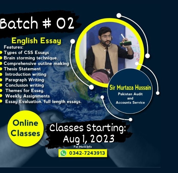 MemonMurtaza12's tweet photo. Essay Batch 2 Starting from 1st August.
#EnglishEssay https://t.co/kreqTrTHma
