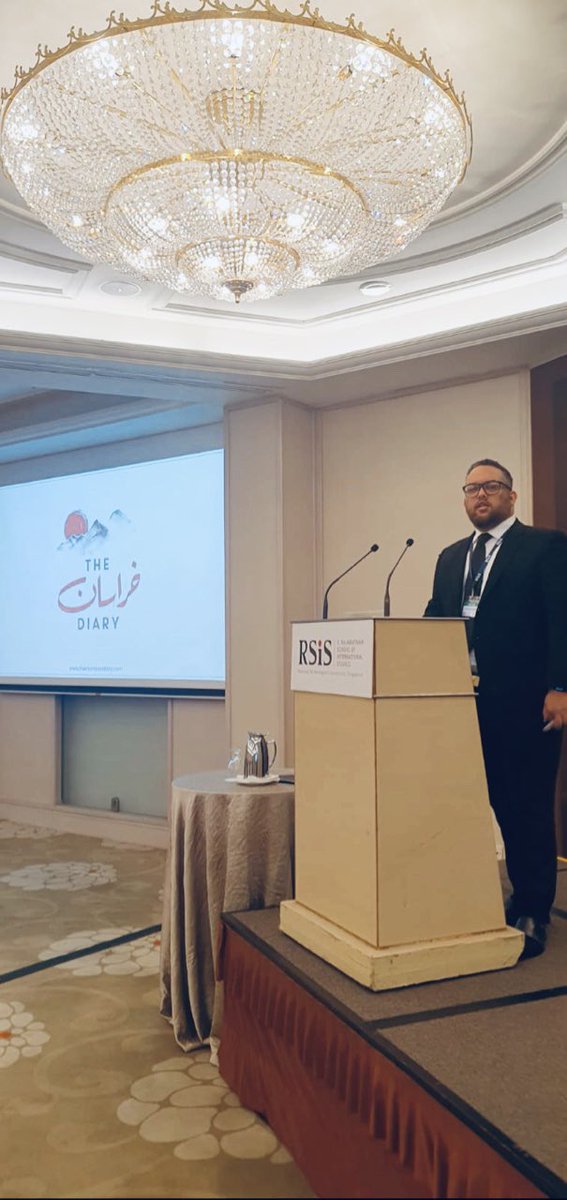 khorasandiary's tweet photo. The Khorasan Diary’s founding Editor, @IftikharFirdous delivered a key lecture on international session “Threats Emerging from Afghanistan" organised by the Rajaratnam School of International Studied (RSIS) at the Nanyang Technological University, Singapore. https://t.co/TqS1CbcZzv