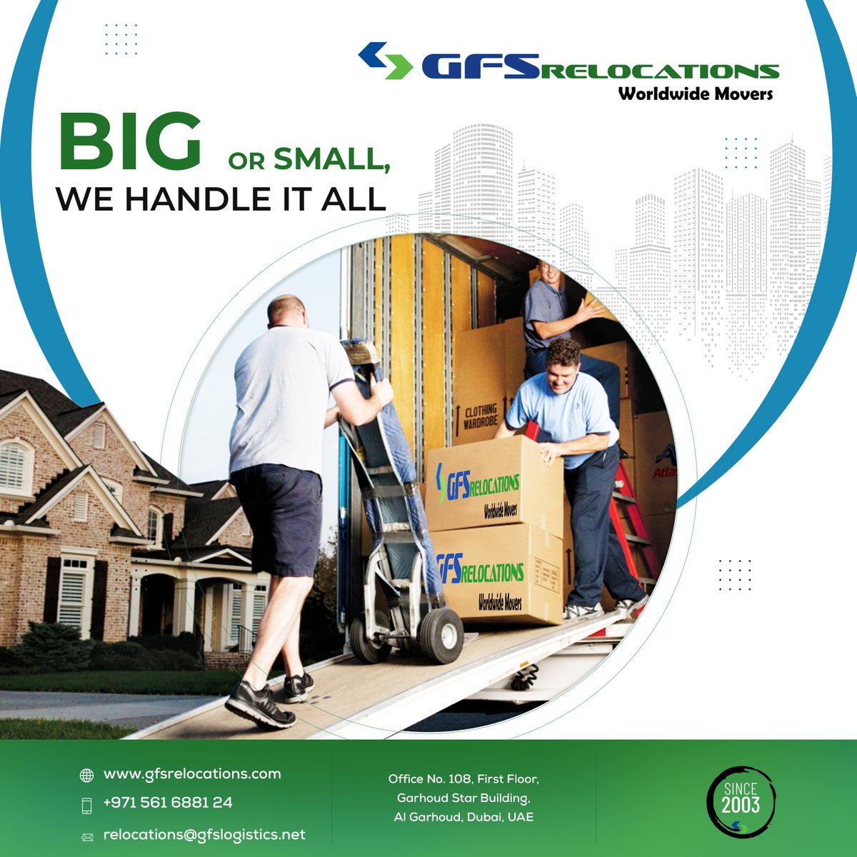 gfs_relocations's tweet photo. Big or Small We Handle it All

Our all-in-one services make the process seamless and hassle-free.
Say goodbye to the headaches of moving and let us take care of everything for you.

> Call us at +971 561 6881 24
>> Mail us - relocations@gfslogistics.net

#GFSLogistics #Moving https://t.co/HW3ZmUCM5f