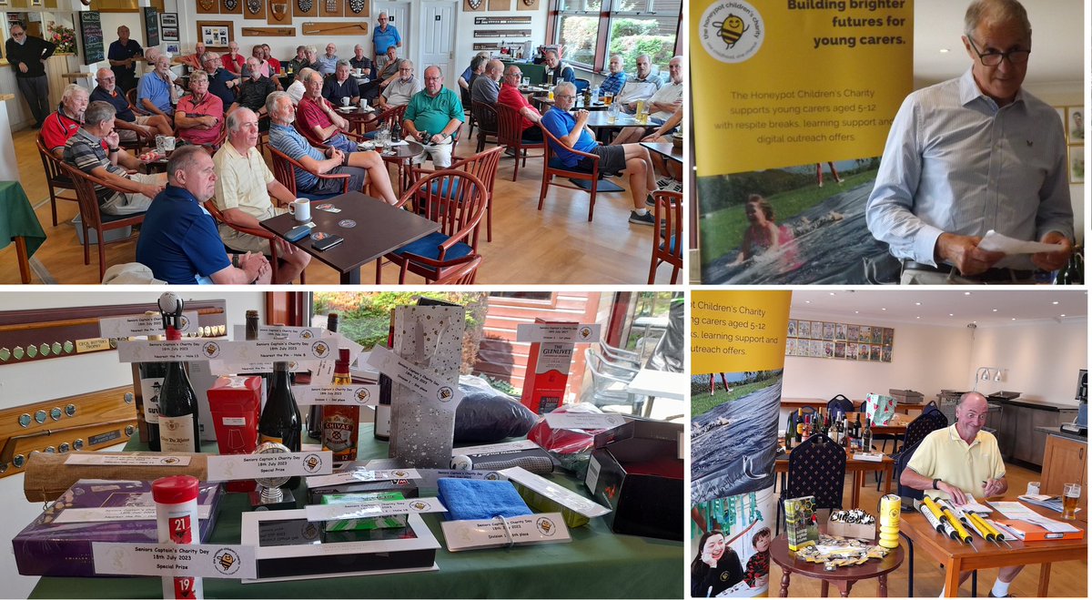 Seniors Section.                           Tuesday 18th July saw over £800 raised for the Honeypot Childrens Charity on Seniors Captain Hugh Marchant’s Charity Day. Competition was singles stableford with mulligans adding an extra twist!