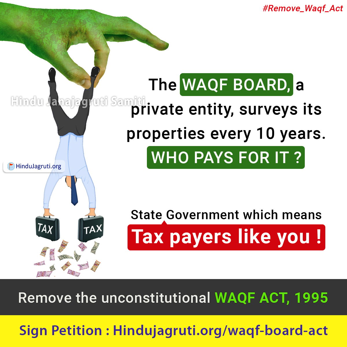 HinduJagrutiOrg's tweet photo. Waqf Board has been granted extensive powers to acquire government properties, which include houses, shops, farms, lands, and even religious sites belonging to Hindus and government-owned properties.

As a result, the #Waqf Board has acquired land from Hindu communities in various districts across the country.

The land under the Waqf Board's ownership has grown from 4 lakh acres in 2009 to over 8 lakh acres currently.

Sign petition to #BanWaqfBoard -
https://t.co/vDalKVtnIJ