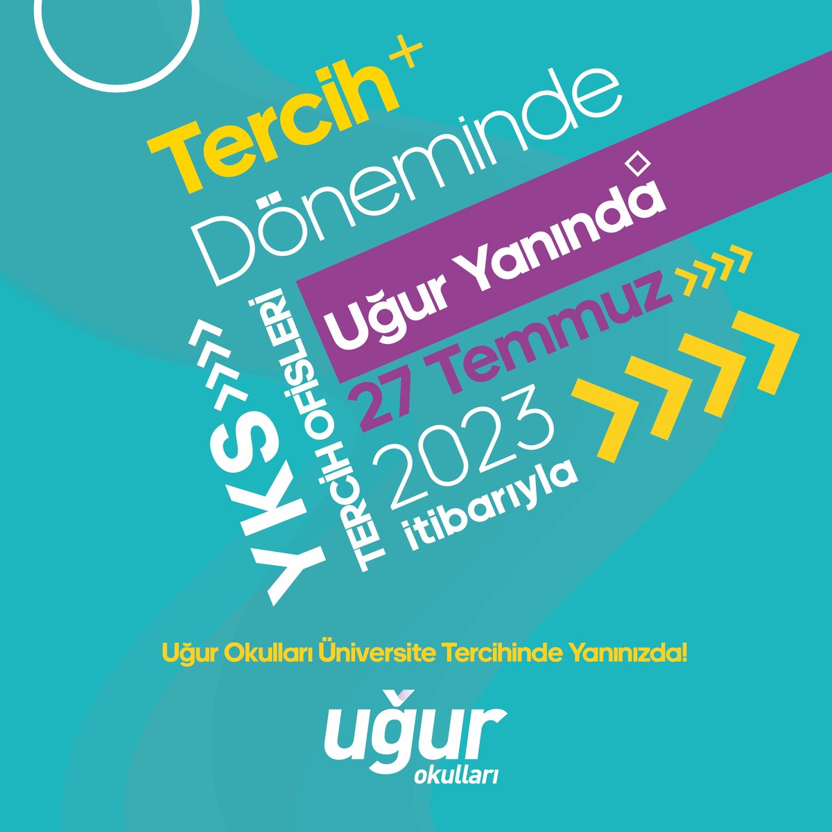 Uğur Okulları, üniversite tercih döneminde yanında!

Uzman psikolojik danışmanlarımızla birlikte akademik hedeflerinize emin adımlarla ilerleyin.

YKS Tercih Danışmanlığı hizmetimizden faydalanmak için size en yakın okulumuzu arayarak randevu alabilirsiniz.

#UğurKazandırır