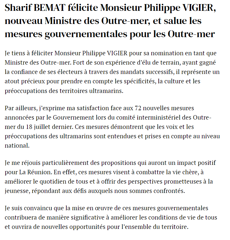 Sharif974's tweet photo. Félicitations @VigierPhilippe comme Ministre des Outre-mer. https://t.co/xgu6GpFueN