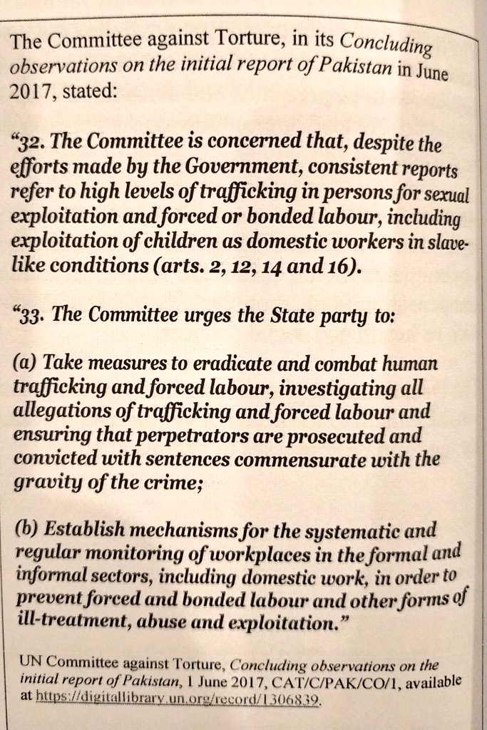 Only solution to end #ChildDomesticLabor is to criminalize it.
Our international commitments also require the same.
All UN bodies highlighted in concluding observations to address issues of #CDL, #BondedLabor & #Trafficking on Pak reports.
#CEDAW
#ICESCR
#ICCPR
#UNCAT
#UNCRC