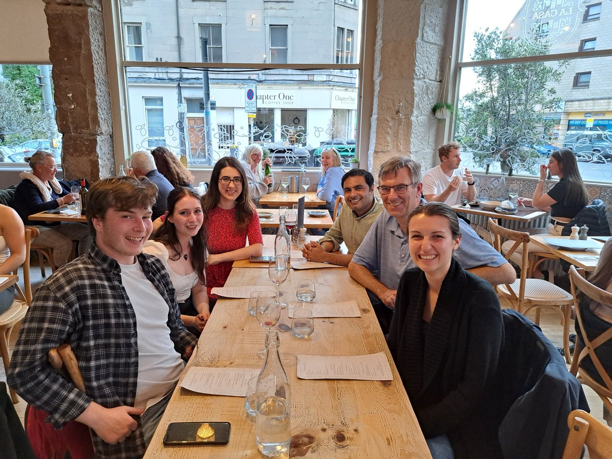 It’s been great having ICS-sponsored summer student Rebecca Cameron with @MacgregorHWU over the last couple of months - fantastic work - seen here along with her supervisor <a href="/Lia_Sotorrios/">Lia Sotorrios, PhD</a> and the rest of the crew, all contemplating dessert...