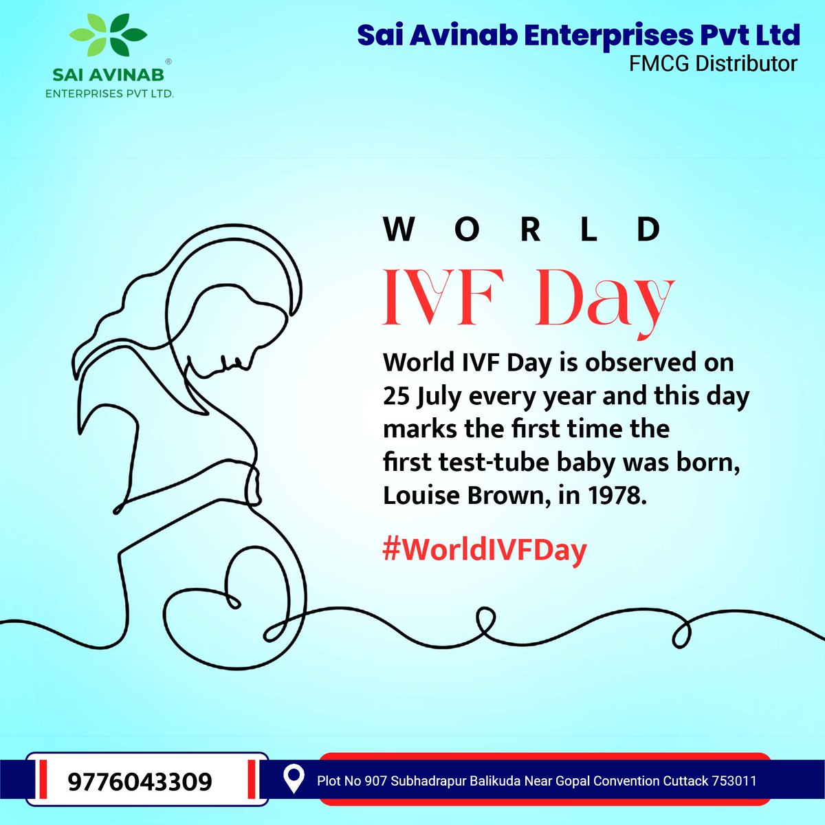 SaiAvinab_Ent's tweet photo. Celebrating World IVF Day: Empowering Dreams of Parenthood 🌍👶 #IVF #Parenthood #WorldIVFDay
#SAEPL #Trending #IVFDay #Sales #Marketing https://t.co/fGcxzGmrn0