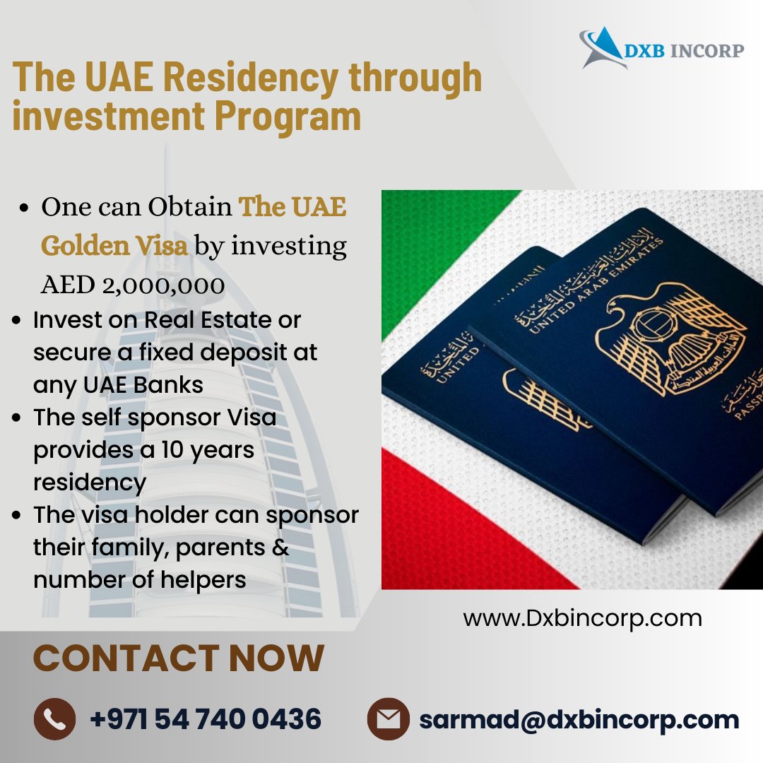The UAE Golden Visa
.
.
.
#goldenvisa #goldenvisadubai #ResidencyVisa #companyformation #companyformationuae #newbusinessowner #business #businessowners #companyregistration #companysetupindubai #companysetup #NewCompany #consulting