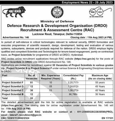 Employ_News's tweet photo. 🔬 @DRDO_India is on the hunt for 55 brilliant minds to become Project Scientists! 🧪

⏳ Hurry! Applications open till August 11! ⏳

 Don't miss this chance! 💼 #DRDO #ProjectScientists #EmploymentNews #Jobsearch #JobAlert https://t.co/CoTpXbzBXR