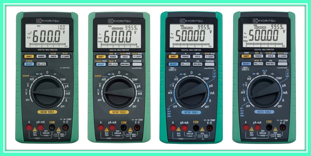 SynergixINTL's tweet image. Choose the meter according to your application
#Multimeters For Laboratory and Industrial Use
KEW 1061 lnkd.in/eHH8nJYM
KEW 1062 lnkd.in/eYCfnfsC
For Electrical and Electronic Troubleshooting
KEW 1051 lnkd.in/efxam5wM
KEW 1052 lnkd.in/e_wVvD2m