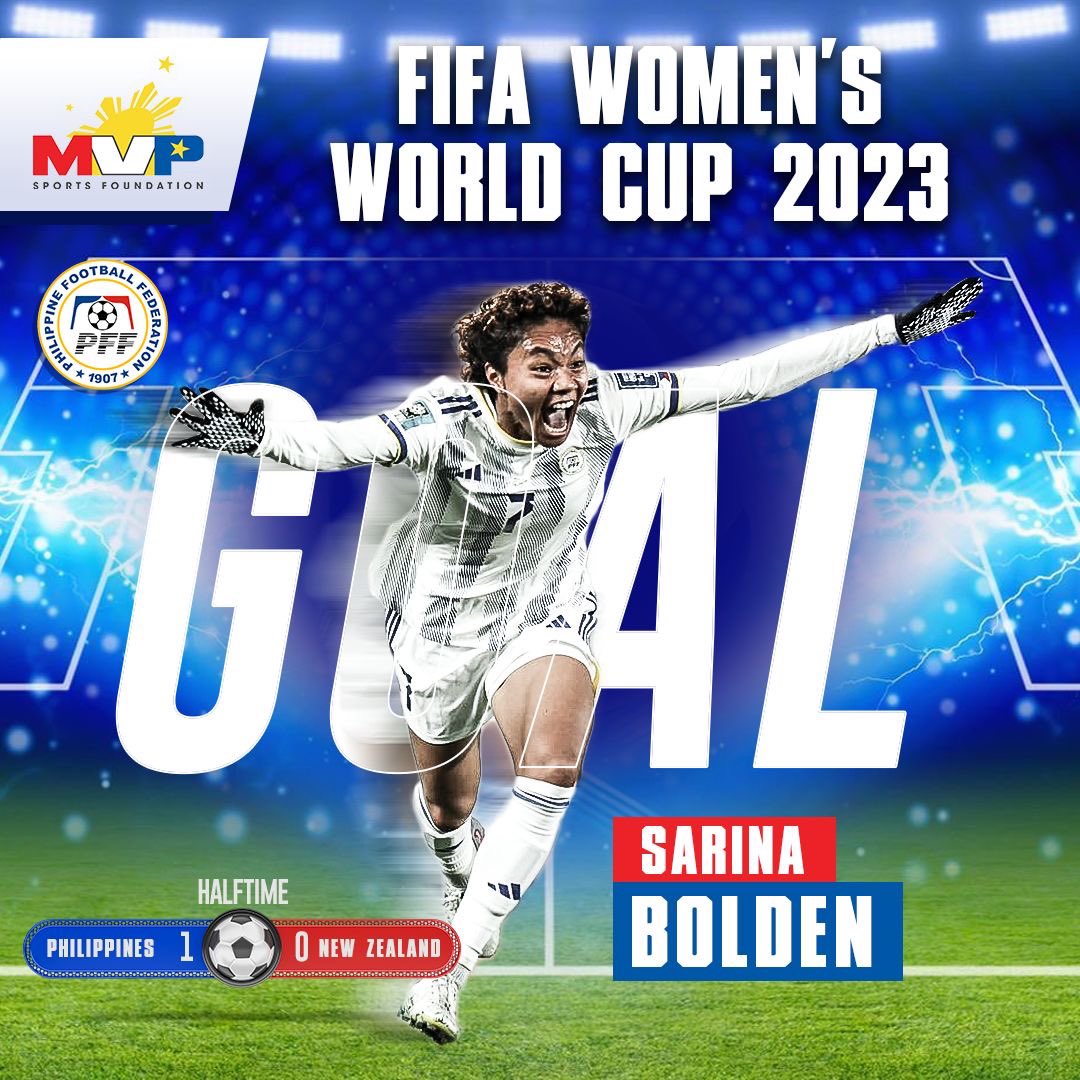 HALF TIME ⚽️

The Filipinas are now leading against host nation New Zealand, 1-0, thanks to Sarina Bolden’s historic goal. 🥅⚽️💪

Follow us on our social media handles! IG/FB/Twitter👉🏼 mvpsfph 

#TungoSaGinto #Husay #TuloyAngLabanTuloyAngSuporta #FIFAWWC