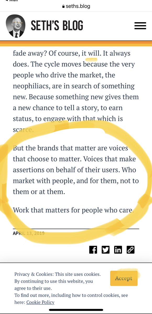From the wisdom of Seth Godin. 

“Market with people, and for them, not to them or at them.”