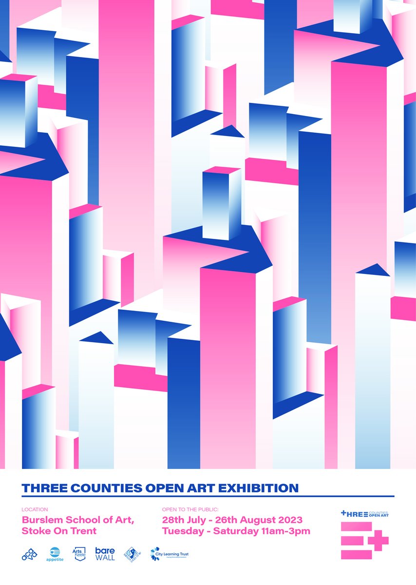 🎉The Three Counties Open Art exhibition opens this Friday🎉
🗓 Opening 28.07.23 - 26.08.23 Tuesday - Saturday
🕚 11am-3pm , at Burslem School of Art, Stoke-on-Trent

We can't wait to see you up Boslem duck!

Poster designed by Dan Muir and riso printed at @AirSpaceGallery 
🧵