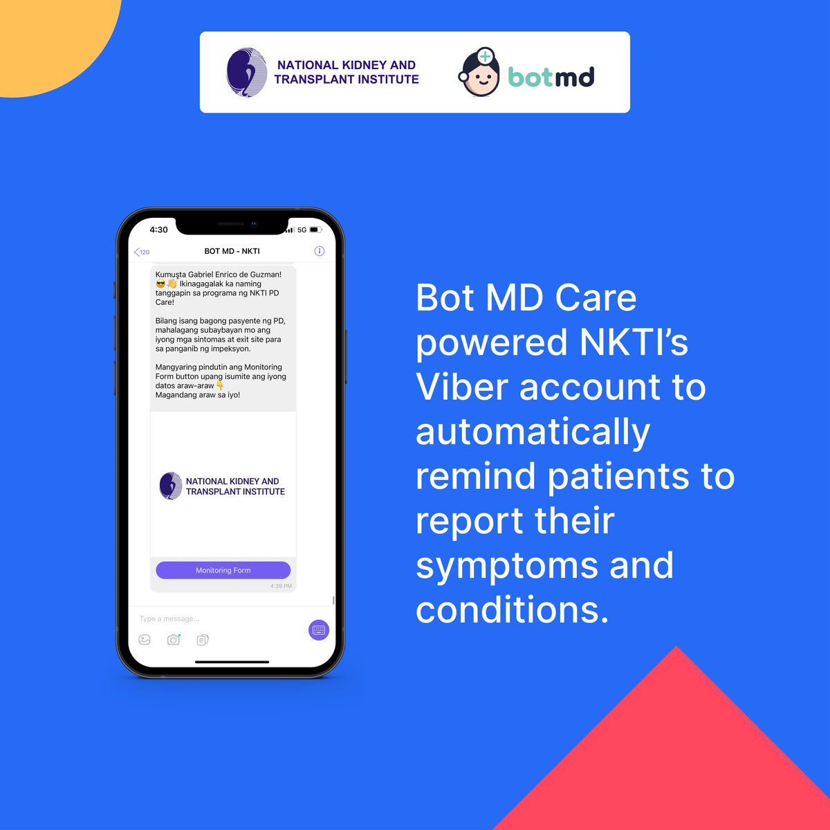 Automated Patient Reminders using popular chat app Viber has helped 100% of Urology patients at @NKTIgovph in the Philippines to return for follow-up appointment.