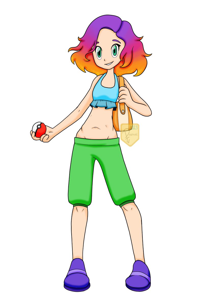 _Panphae_'s tweet photo. Drew Chimera as a pokémon trainer both with a blank sprite and on my own. https://t.co/YqLmhpRpSF