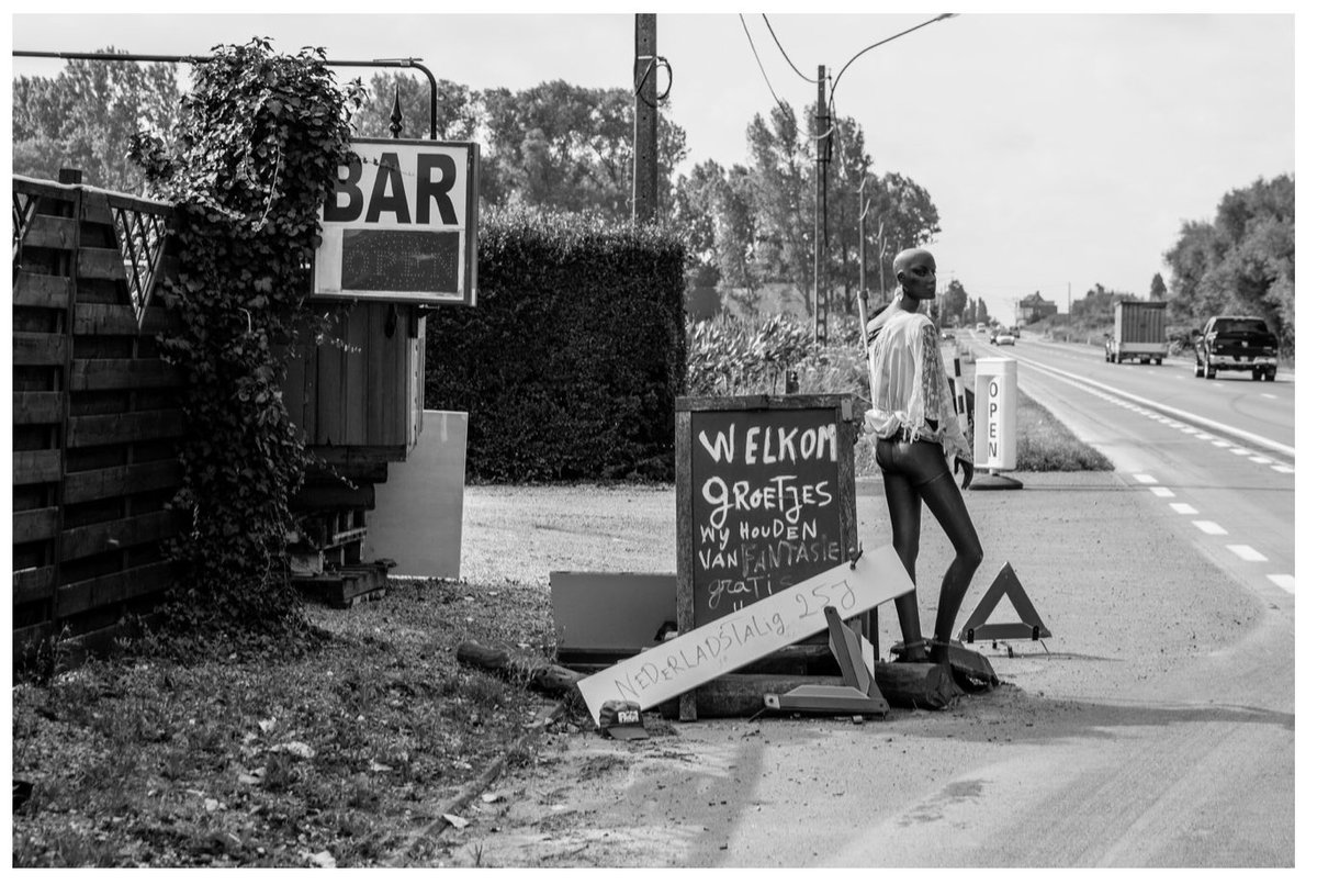 Going back to my roots:photography my first love. Working on a series about this little country I am living in. Its weird and wonderfull aspects. Like hooker bars along the road “welcome …we like fantasy”