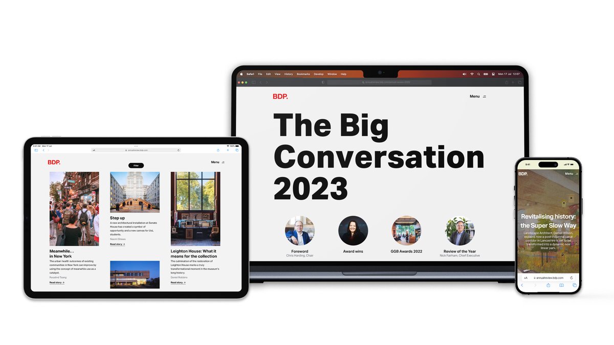 BDP's 'The Big Conversation' is a collection of stories from our practice that address design’s most thought-provoking questions on topics spanning sustainability to inclusivity, innovation and social value.
Read it here: loom.ly/Duz0xkU