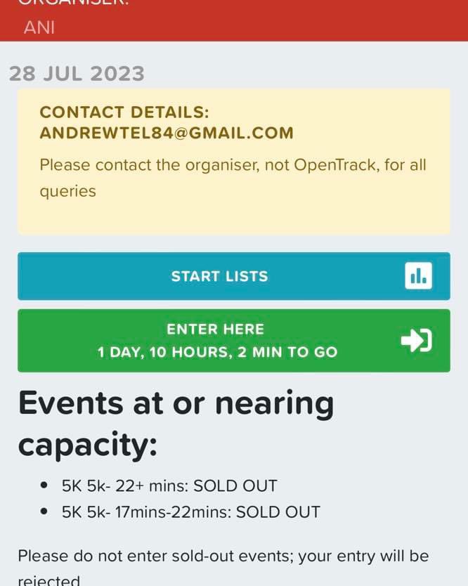 📢 Calling all elite runners📢

22 min plus race starting time 7pm the 17-22 min race starting at 8.30pm - sold out

few more elite racers to see who will be crowned the Co Down 5k champion, male and female. £150 for the winner 💷 💷💷

‼️THERE WILL BE NO ENTRIES ON THE NIGHT‼️