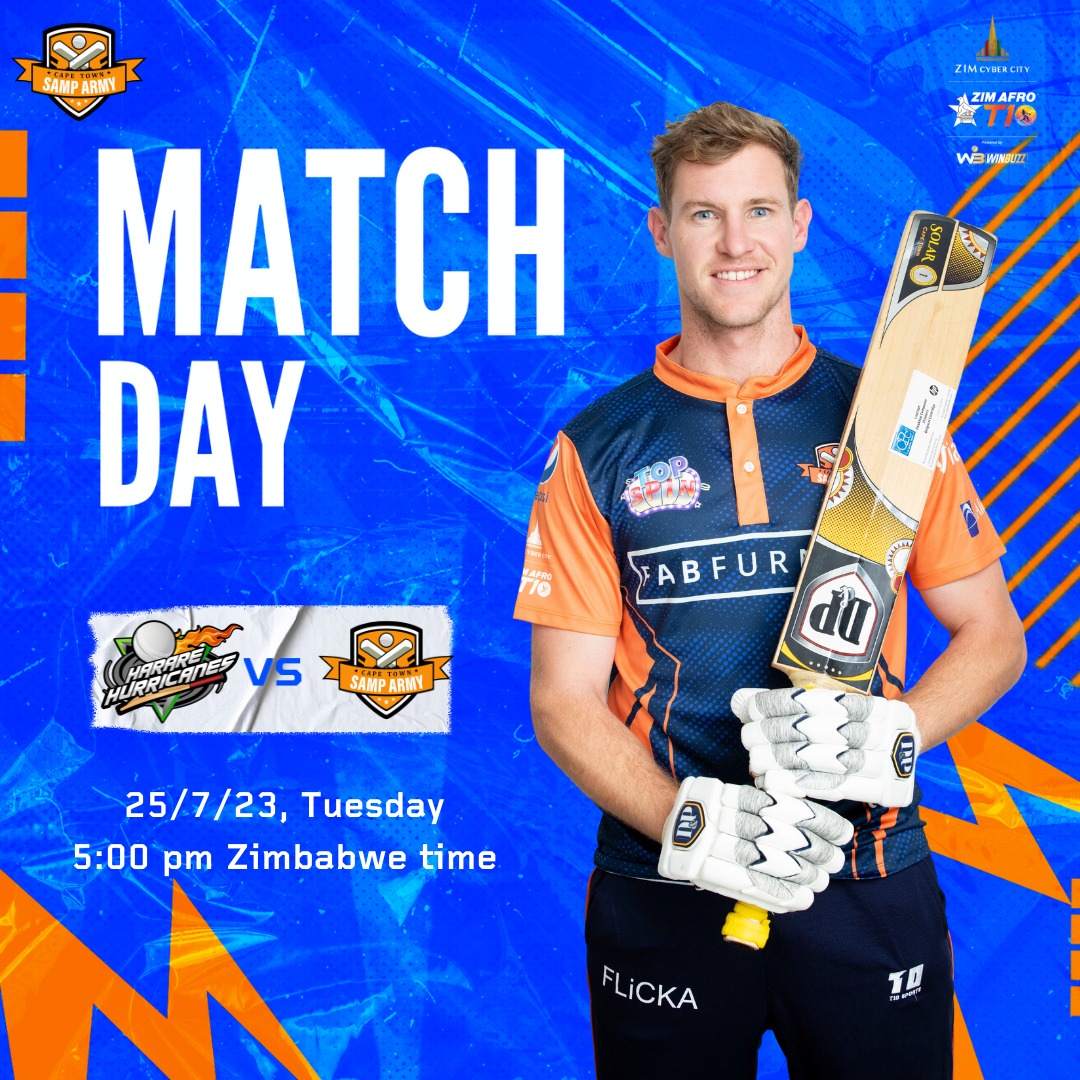 We meet again Harare Hurricanes 🤝

#TeamSampArmy #zimafrot10 #IntheWild #cricketsfastestformat