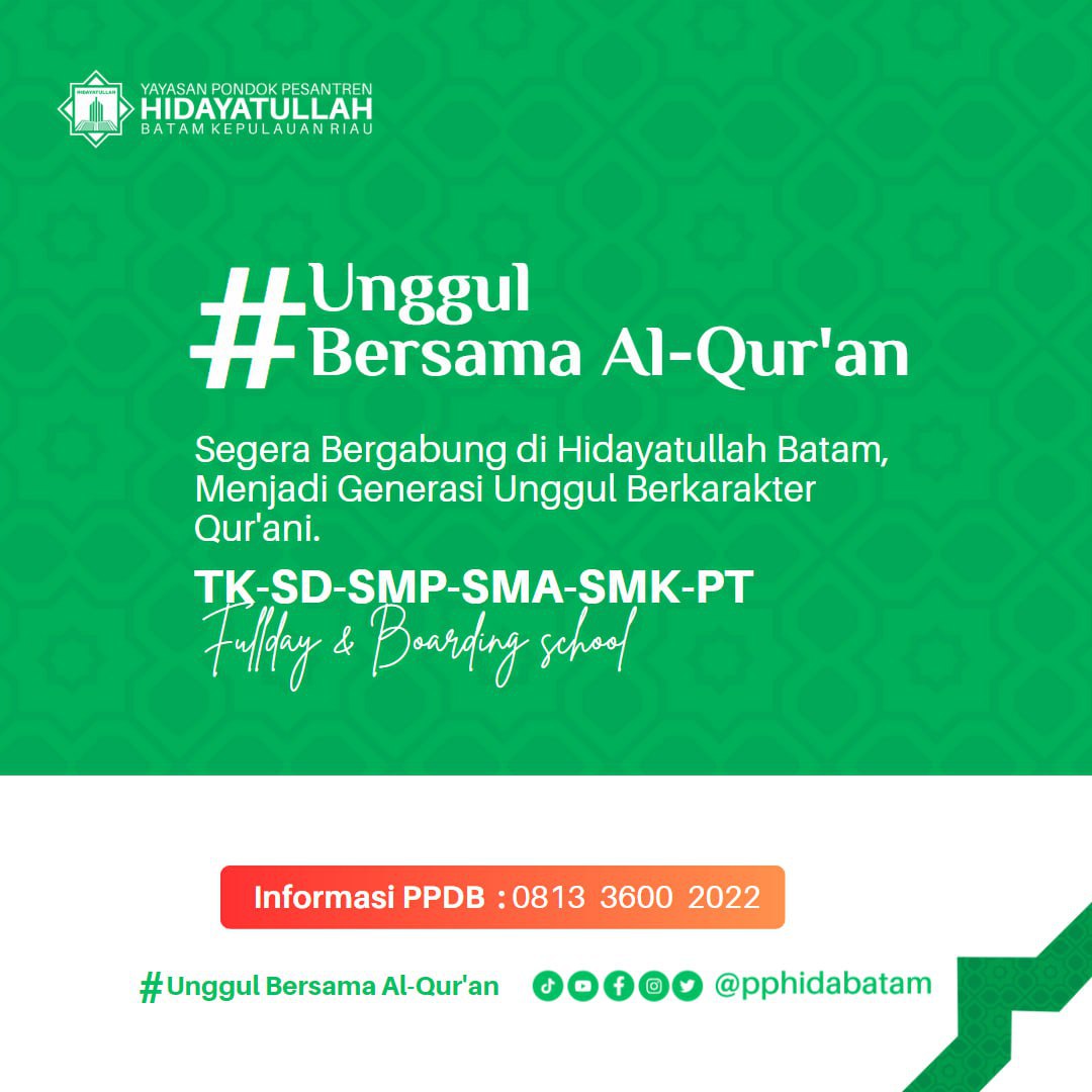 pphidabatam's tweet photo. Wisuda Sarjana S1 Pendidikan Tinggi Hidayatullah Batam

Pendidikan Tinggi Hidayatullah (PTH) Batam, Menyelenggarakan Sidang Senat Terbuka sebanyak 97 Wisudawan pada Senin, 24 Juli 2023 di Auditorium Graha Pena Batam.

- Humas https://t.co/20N8LUqGZ2