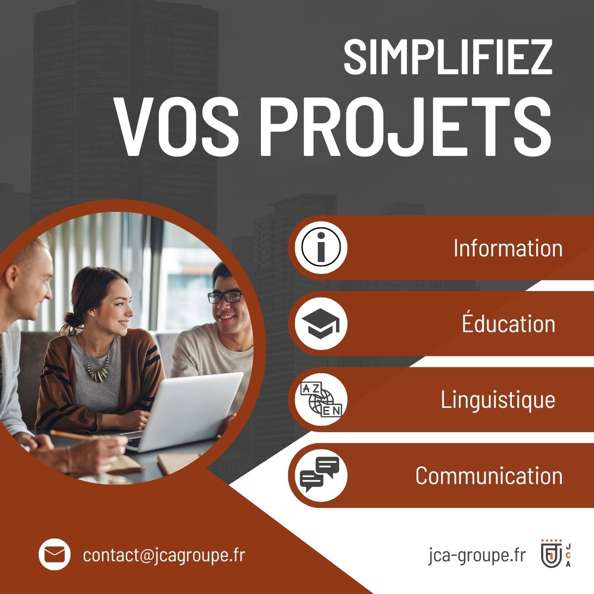 AssociesJeunes's tweet photo. 💡Collaborez avec des experts chez JCA, la première coopérative scientifique française.
 
🔗 Les experts JCA se tiennent à votre disposition pour la réalisation de vos projets:
 https://t.co/FgUjU3VQpr
 
 #Information #Éducation #Linguistique #Communication https://t.co/AZNE3WUGDj
