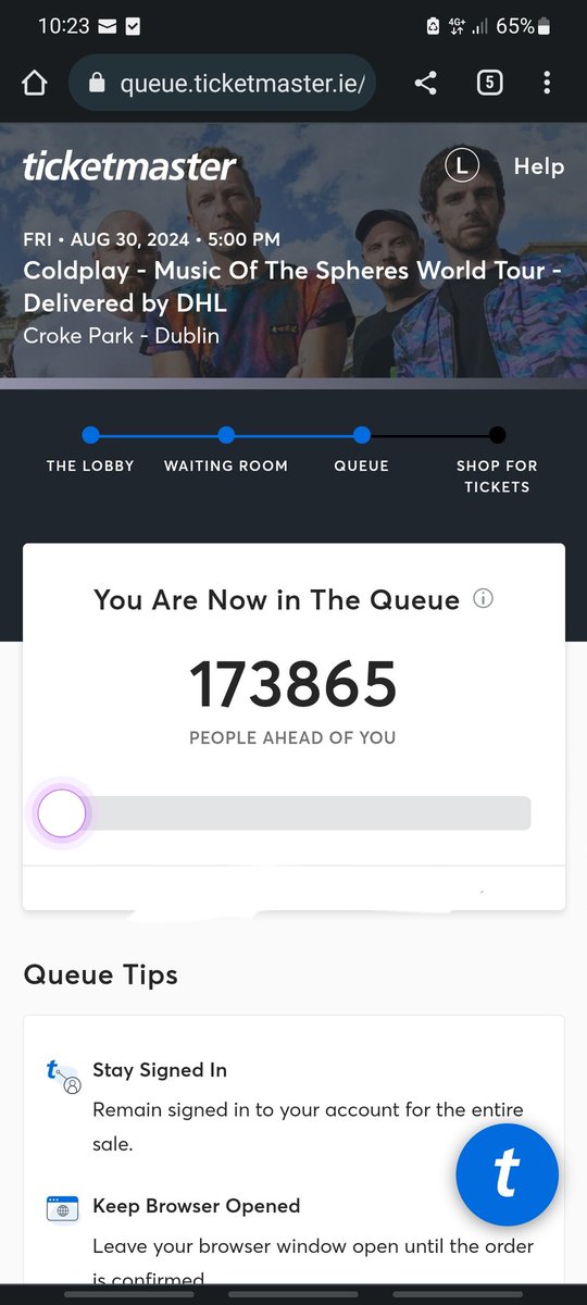 Fuck sake Queen Elizabeth hadnt half the crowd in the que at her funeral #ticketmaster #coldplaydublin