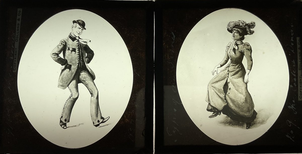 monomaniablogs's tweet photo. Magic lantern slides from a series entitled Types of the Times - number 7 labelled ‘Wotcher’ and number 9 labelled ‘The Coster’s Donah’. Well known music hall characters. @musichallsoc @MagicLanternSoc #musichall #lanternslides https://t.co/xZMsjCP0Du