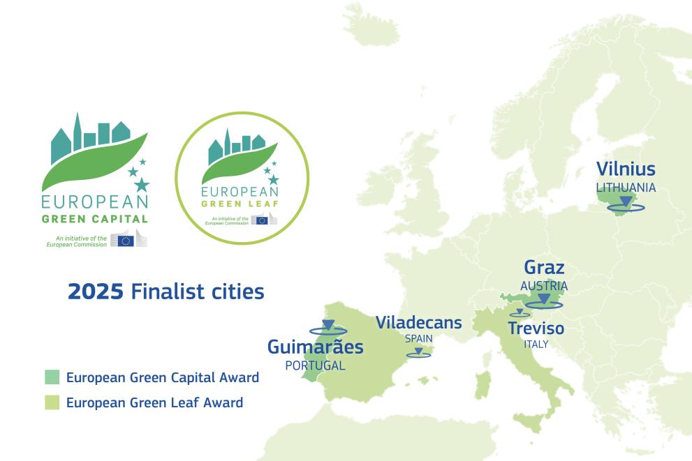 #ArqusUniversities are highly committed with the #GreenTransition in their local ecosystems🍃 Congrats to Graz, Guimarães and Vilnius for being finalists for the title of 'European Green Capital 2025'‼🥳@UniGraz @UMinho_Oficial @VU_LT Read more👉arqus-alliance.eu/news/arqus-cit…
