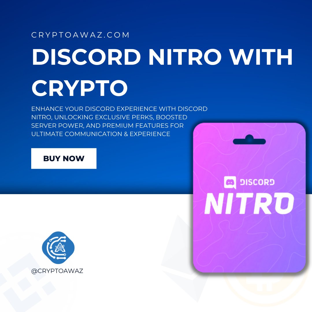 Buy NITRO Boost through Crypto! 💎 DISCORD NITRO ENHANCES YOUR ALL-IN-ONE  DISCORD VOICE, VIDEO, AND TEXT CHAT. Want to buy Discord Nitro with Crypto?  Want to gift it to someone? You are