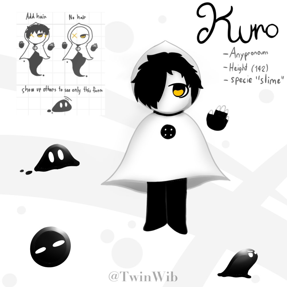 TwinWib's tweet photo. “Kuro the Slime”
This is one of my main character that I used to role play.
- Never thought that I will end up drew it. Cause never think to drew it or show anyone but now okay. ✨💕
#MyArt #MyDesign #MyOc #MainCharacter #Slime #MyRole https://t.co/oyRLlFgArY