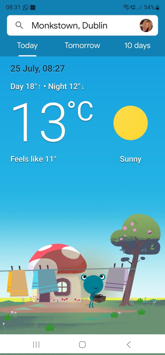 The first blue sky in Ireland in weeks BUT it 13'c (55'f) in July! Can someone send some of that heat our way🙏 10 day going into August - here comes the rain again😶