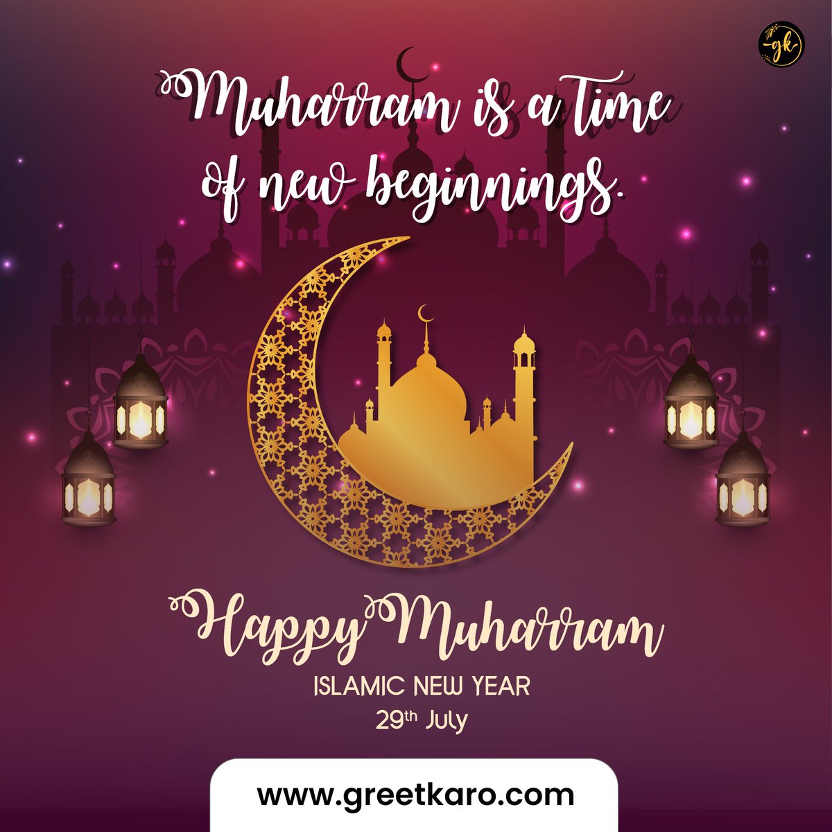 🕌 Let's greet the blessed month of Muharram with hearts full of compassion and unity. At Greetkaro, we honor the legacy of Imam Hussain and his companions, spreading love and kindness to all.

#Greetkaro #Muharram #EmbraceUnity #SpreadLove #CompassionInAction 🌟 #greetings