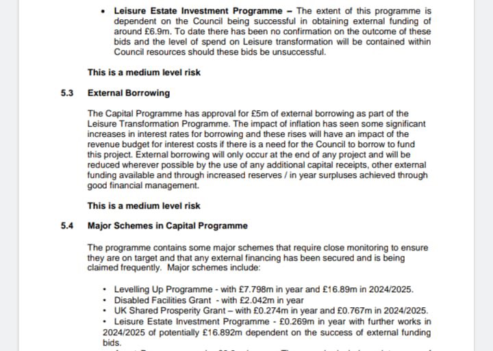 The Tories are putting Hyndburn Council in severe financial stress due to *reckless borrowing*. Council taxpayers in the borough are facing huge increases in council tax for years to come to pay for Tory vanity projects. Downgrading reports to ‘medium risk’ just doesn’t cut it.