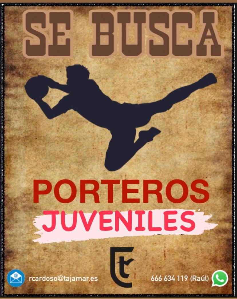 CDTajamarFutbol's tweet photo. 🧤 Buscamos PORTERO❗️

Nuestro Juvenil (Primera) busca un portero para poder cerrar el equipo para la temporada 23-24.

2 días a la semana con entrenamiento específico.

🔜 Comienzo pretemporada: 28 agosto.

📞 Contacto. ⬇️ https://t.co/HZTsMra5rV