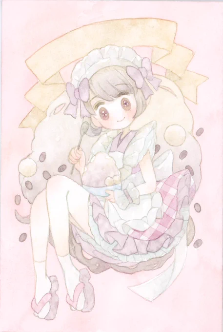 みるくぜんざいちゃん。  (沖縄のぜんざいはかき氷に豆やら白玉やららミルクやらをトッピングしてたべます。でーじまーさんやいびん)  #かき氷の日