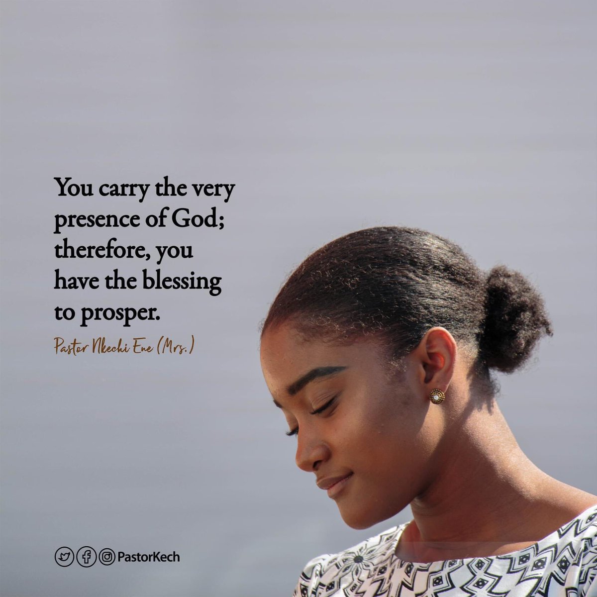 PastorKech's tweet photo. "You carry the very presence of God; therefore, you have the blessing to prosper.." ~Pastor Nkechi Ene (Mrs.)
#Pastorkech https://t.co/8GUHO7HI2u