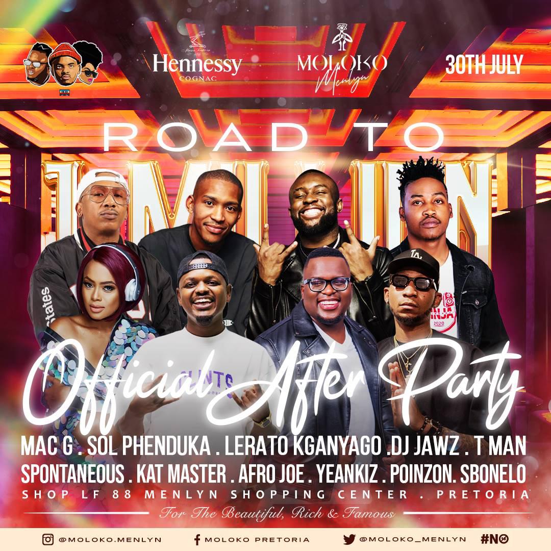 mutombo_lionel's tweet photo. End off your weekend this #MolokoSundays for the Road to 1 Million official after party @Moloko_Menlyn,featuring  @MacGUnleashed @Solphendukaa @Leratokganyago @DJJawz @TMan @Spontaneous @KatMaster @AfroJoe @Djyeankeyz @sbokhuzy @PoizonDj
#MolokoMenlyn
@Thabang_Den @MichelleForbes https://t.co/pWsZX6ryb3
