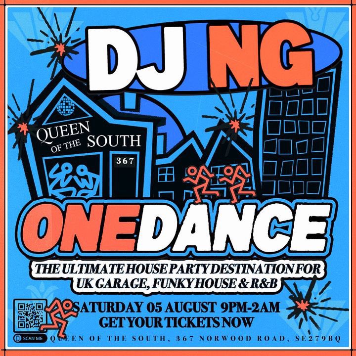 Taking place at Queen Of South - South LDN, Saturday 5th August for a 2 hour set. #FunkyHouse #UKFunky #UkGarage #Amapiano #DJNG.