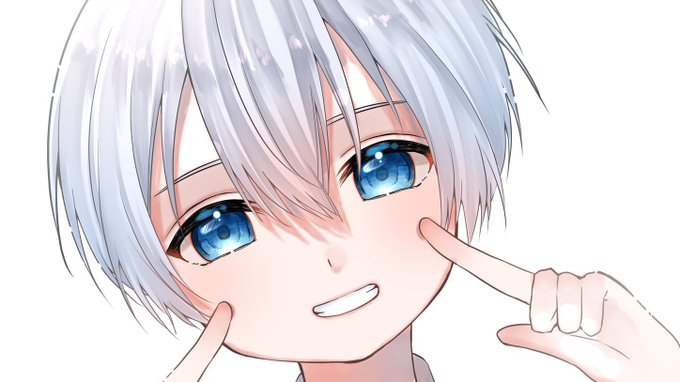 「blue eyes pointing at self」 illustration images(Latest)