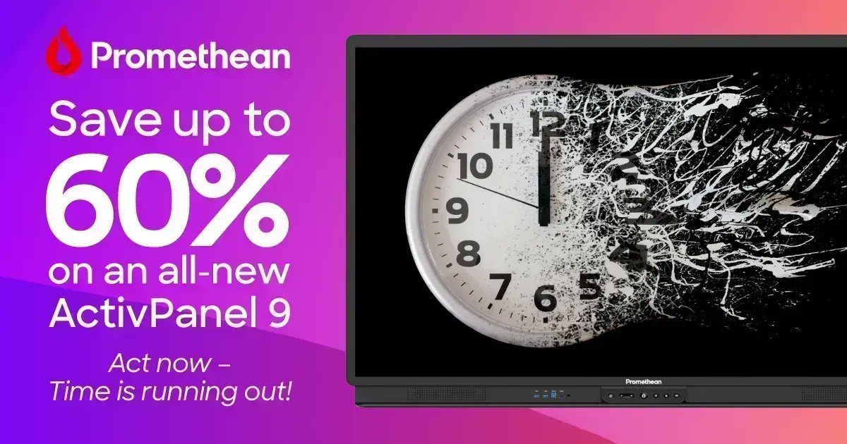 EducatorMagUK's tweet image. Time is running out! Maximize your #EdTech budget and score up to 60% savings on the ActivPanel 9! But be quick, offer only available until 31st July 2023. Learn more: buff.ly/3rJLnYl #ActivPanel9 #Learningtransformed