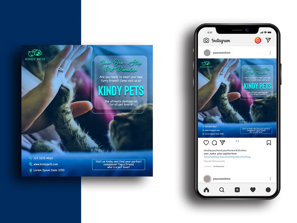 Calling all businesses and influencers! Need eye-catching social media post designs to boost your online presence? Look no further!

Stand out from the crowd with stunning visuals created just for you!

#petshop #socialmediamanagement #design #postdesign #GraphicDesign #business
