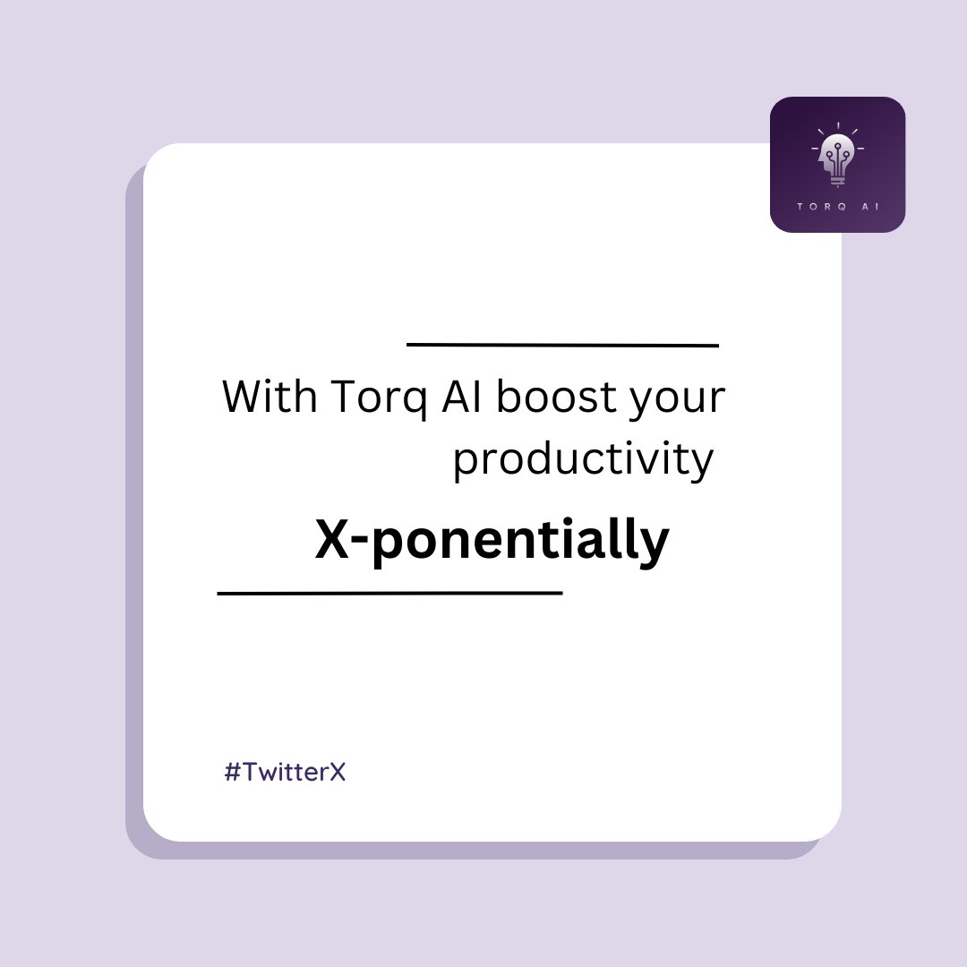 Torq_AI's tweet photo. Torq AI is all set to embrace the new change and stay ahead of the curve with its X-traordinary features. Come join us and experience the future of browsing to elevate your digital journey!

#Torq #XtraordinaryFeatures #DigitalJourney #EmbraceTheChange #FutureOfBrowsing #TwitterX https://t.co/I12tnyEGwR