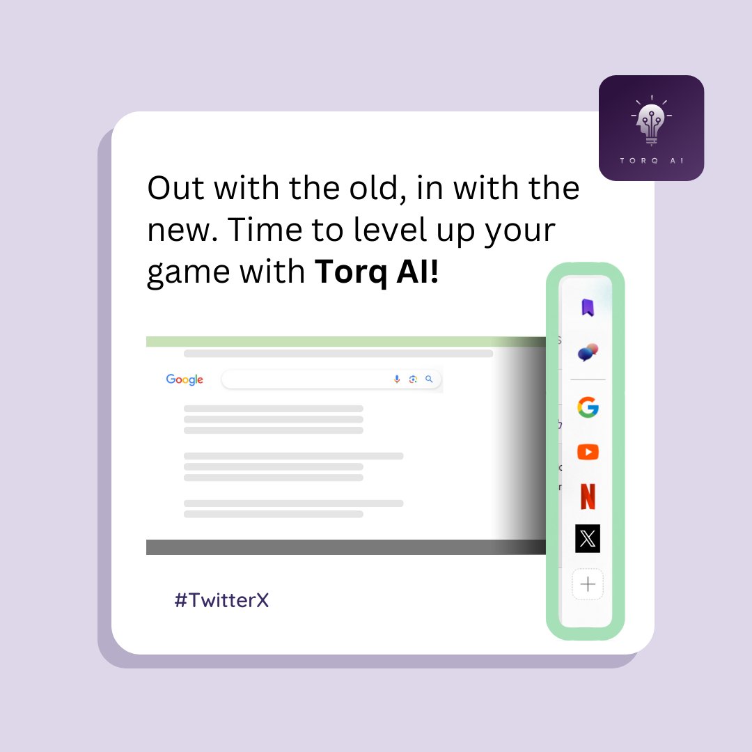 Torq_AI's tweet photo. Torq AI is all set to embrace the new change and stay ahead of the curve with its X-traordinary features. Come join us and experience the future of browsing to elevate your digital journey!

#Torq #XtraordinaryFeatures #DigitalJourney #EmbraceTheChange #FutureOfBrowsing #TwitterX https://t.co/I12tnyEGwR