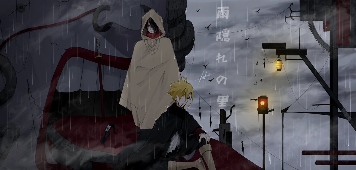 Fanart Boruto
"Runaway Village"

Is Amegakure a suitable village for Boruto to hide his whereabouts?
#BORUTO #BorutoTwoBlueVortex #fanart #uzumaki